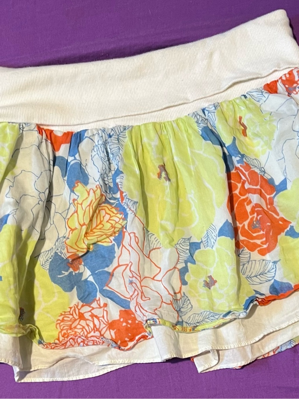 Free People Floral Circle Skirt in Yellow, Blue & Orange